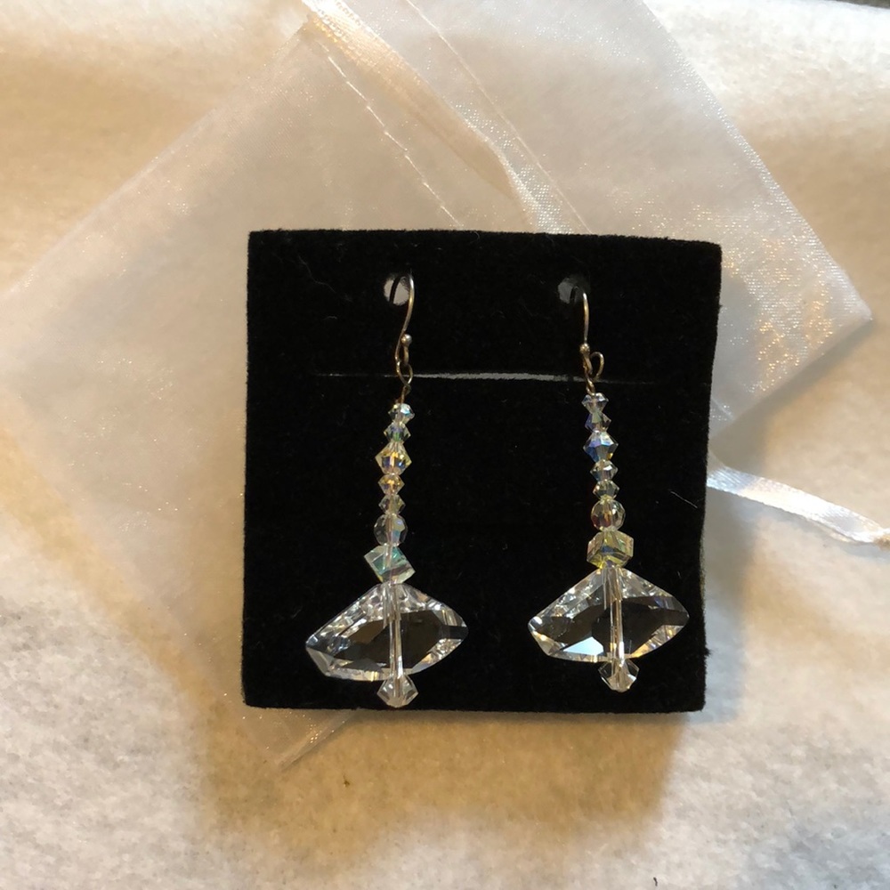 Handmade crystal drop earrings